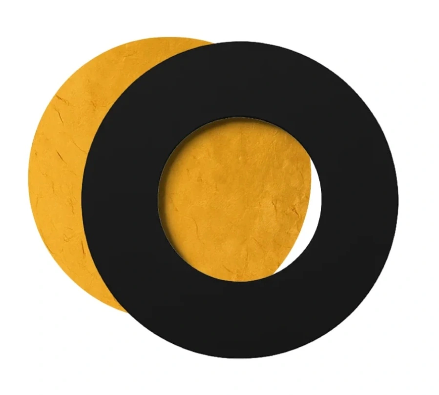 Feuille dorée & Anneau noir